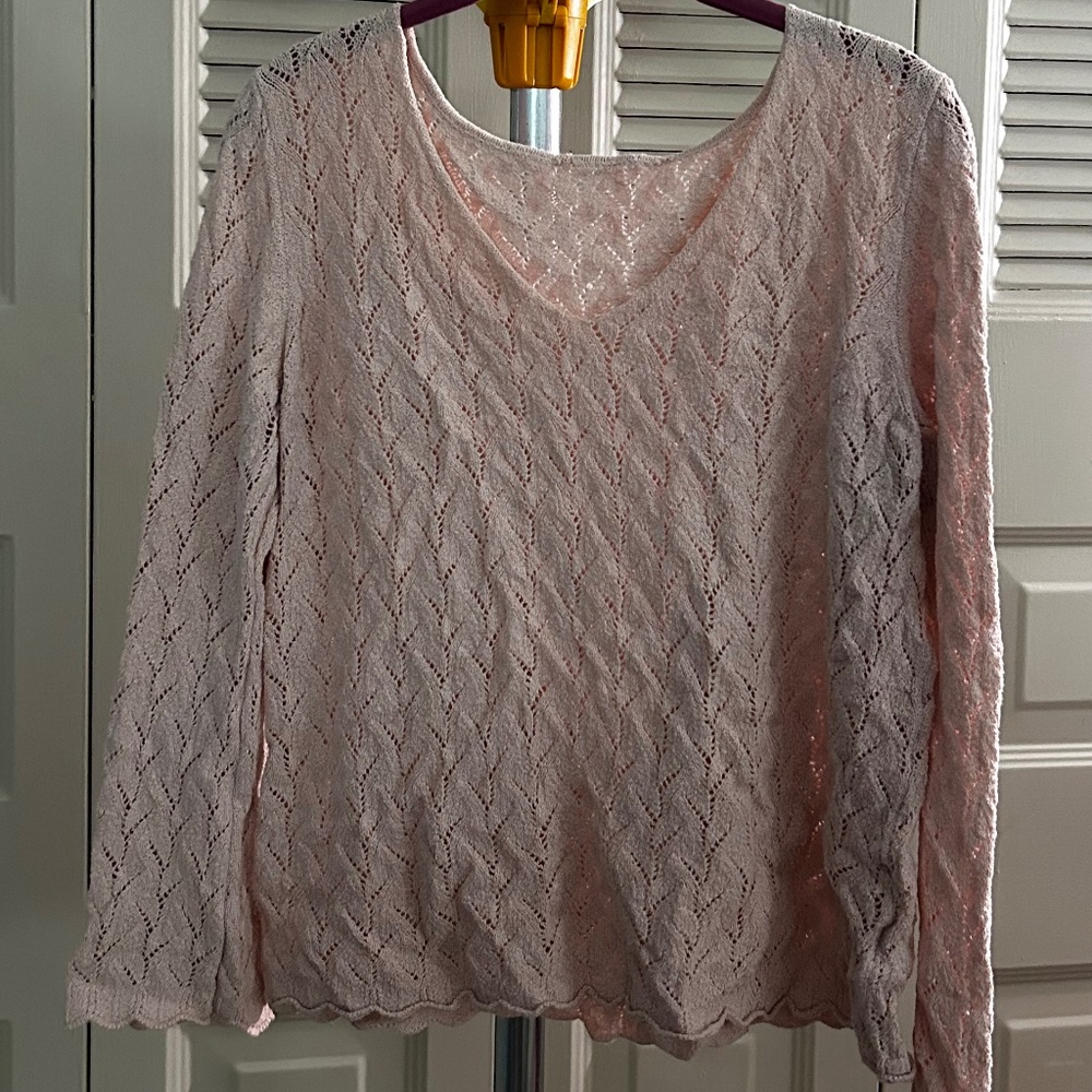 Large Light Pink Crochet Top